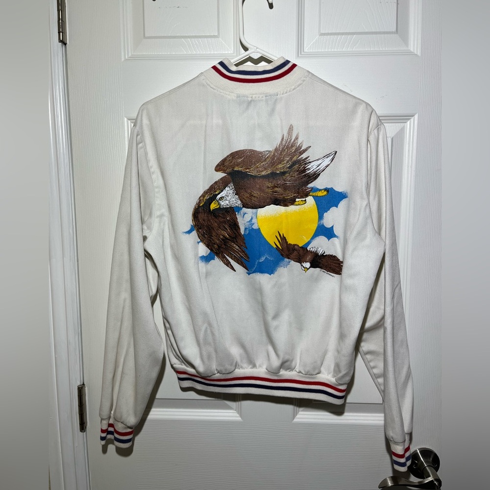 Vintage All Wear 1987 Airwaves Varsity Jacket with Eagle Design Sz L